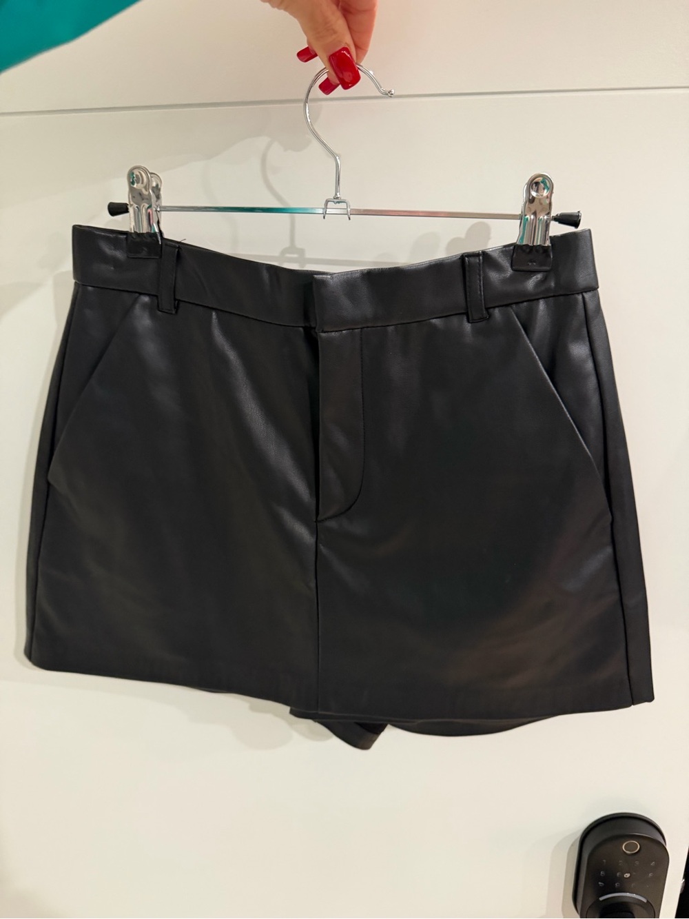 Leather mini skort
